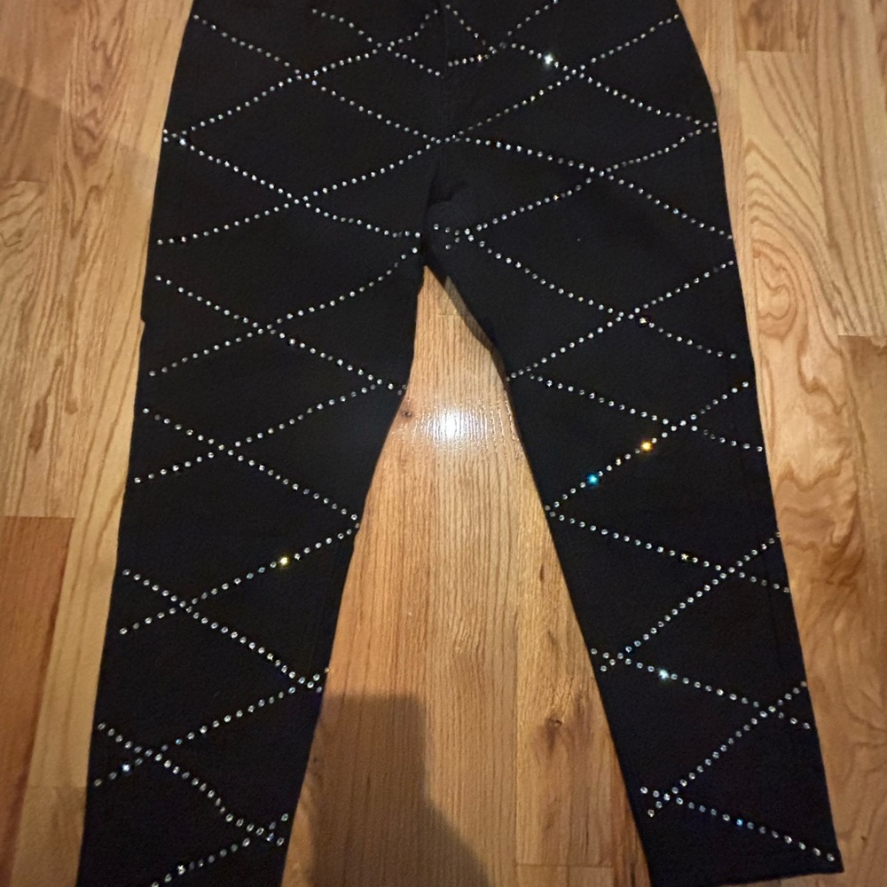 Black Jeans with Rhinestone Accents